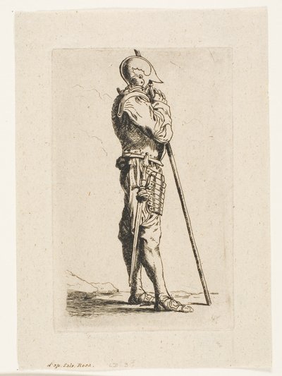 Egy katona áll, profilban alkotó: Charles Meryon
