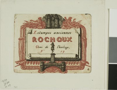 A nyomdakereskedő címkártyája, Rochoux alkotó: Charles Meryon