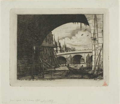 A Pont Notre-Dame boltíve, Párizs alkotó: Charles Meryon