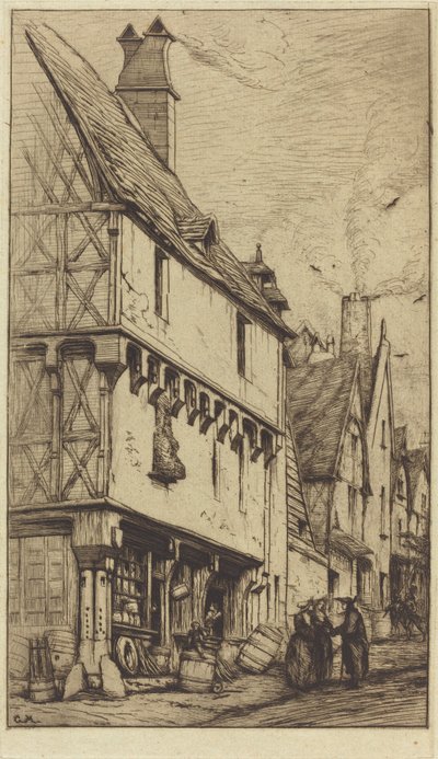 Régi ház Bourges-ban, "La Maison du Musicien" (Egy régi ház Bourges-ban, néha "zenész házának" hívják) alkotó: Charles Meryon