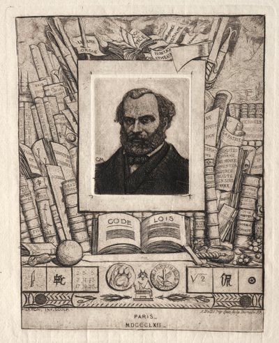 Armand Gueraud nantes-i nyomdász és levelező, 1862. alkotó: Charles Meryon