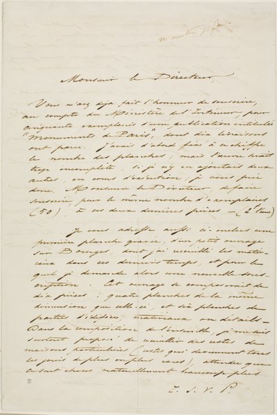 Charles Meryon dedikált levél alkotó: Charles Meryon