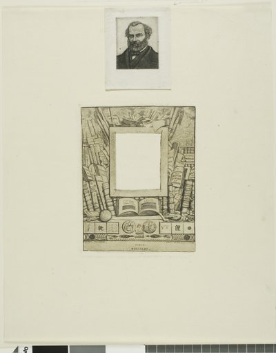 Armand Guéraud portréjának keretes terve alkotó: Charles Meryon