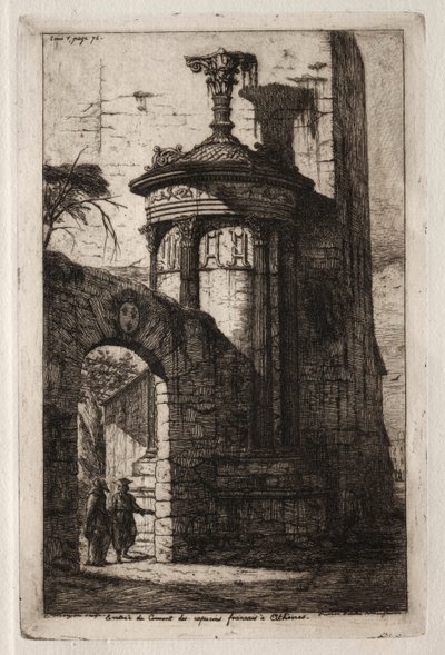 Az athéni francia kapucinus kolostor bejárata, 1854. alkotó: Charles Meryon