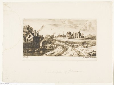 Bejárat Saint-Marceau külvárosába, Párizsba alkotó: Charles Meryon