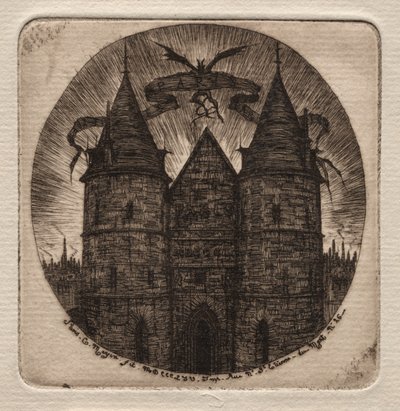 Párizsi rézkarcok: Az Igazságügyi Palota régi kapuja, 1854. alkotó: Charles Meryon