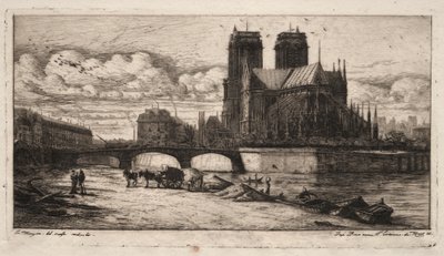 Párizsi rézkarcok: A Notre Dame-székesegyház apszisa, 1854. alkotó: Charles Meryon