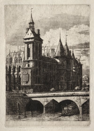 Párizsi rézkarcok: Az óratorony, 1852. alkotó: Charles Meryon