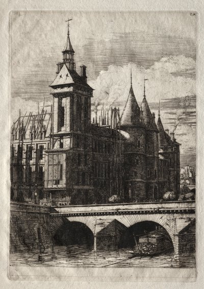 Párizsi rézkarcok: Az óratorony, 1852. alkotó: Charles Meryon