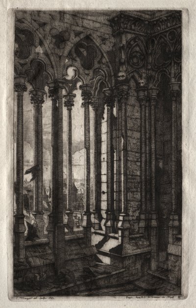 Párizsi rézkarcok: A Notre Dame galériája, 1853. alkotó: Charles Meryon