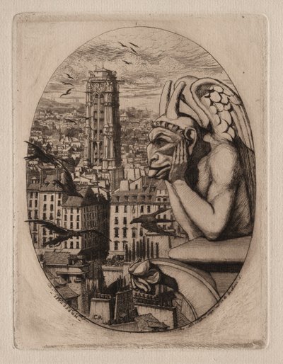 Párizsi rézkarcok: A vízköpő, 1853. alkotó: Charles Meryon