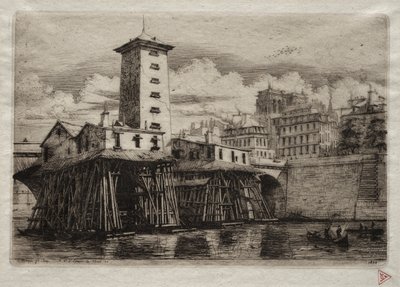 Párizs rézkarcai: A Notre Dame szivattyú, 1852. alkotó: Charles Meryon