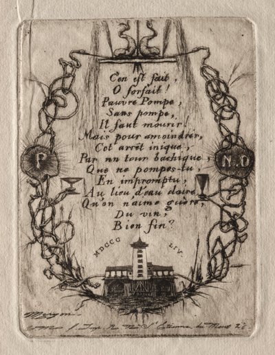 Párizs rézkarcai: A Notre Dame-i szivattyú, kis tányér, 1854. alkotó: Charles Meryon