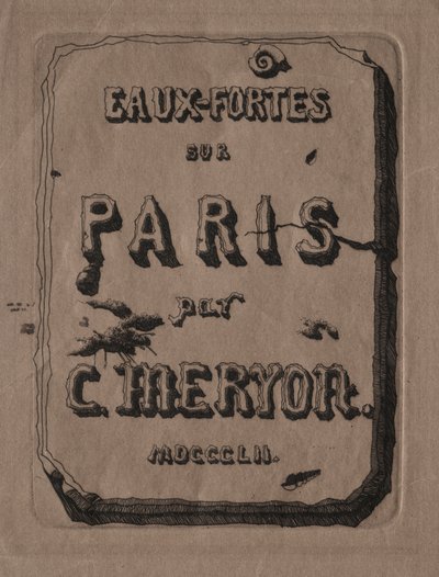 Párizs rézkarcai: Címlap alkotó: Charles Meryon