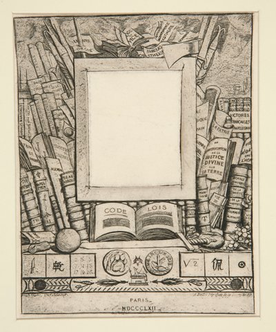 Keretprojekt Armand Guerand portréjához alkotó: Charles Meryon