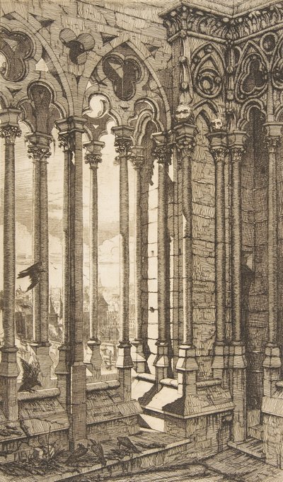 Galéria, Nôtre-Dame katedrális, Párizs, 1853. alkotó: Charles Meryon