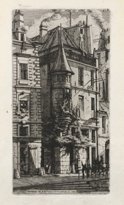 Ház toronnyal, rue de la Tixéranderie, Párizs alkotó: Charles Meryon