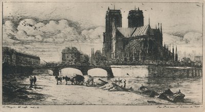 A Notre-Dame de Paris apszisa, 4. állam, 6 12 x 11 34 hüvelyk, 1854, 1927 alkotó: Charles Meryon