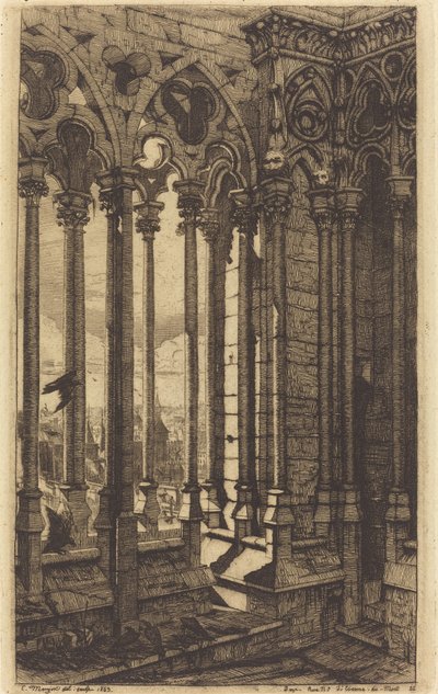 A Notre Dame Galéria, Párizs (The Gallery of Notre Dame, Párizs) alkotó: Charles Meryon
