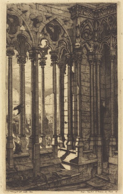 A Notre Dame Galéria, Párizs (The Gallery of Notre Dame, Párizs) alkotó: Charles Meryon