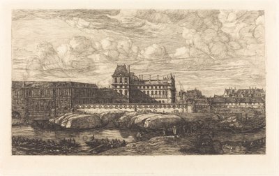 A régi Louvre, Zeeman festményéből, 1651 alkotó: Charles Meryon