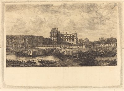 A régi Louvre Zeeman festményéből, 1651 (The Old Louvre, from a Painting by Zeeman, 1651) alkotó: Charles Meryon