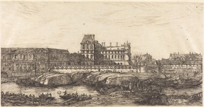 A régi Louvre, Zeeman festményéből, 1651 alkotó: Charles Meryon