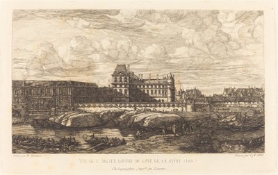 A régi Louvre, Zeeman festményéből, 1651 alkotó: Charles Meryon