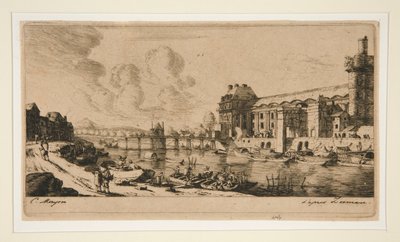 A Pavillon de Mademoiselle és a Louvre egy része [A alkotó: Charles Meryon