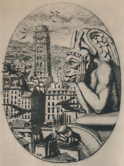 Le Stryge 8. állam 6 34 x 5 18 hüvelyk, 1853, 1927 alkotó: Charles Meryon