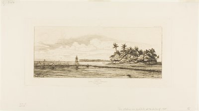 Óceánia: halászat, közeli pálmaszigetek az Uea vagy Wallis csoportban, 1845 alkotó: Charles Meryon