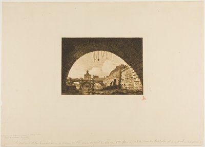 Pont-Neuf és a Szamaritánia a Pont-au-Change első boltíve alól, Párizsban alkotó: Charles Meryon