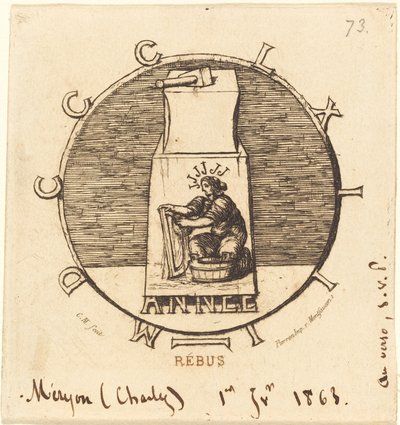 Rebus: "Itt fekszik az ősi vendetta" (Rebus: "Itt fekszik az ősi vendetta") alkotó: Charles Meryon