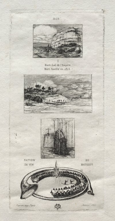 Rebus: Nem, Morny nem halt meg, mert újra megnősül, 1866. alkotó: Charles Meryon