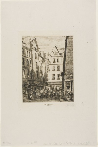 Rue Pirouette, Les Halles, Párizs alkotó: Charles Meryon