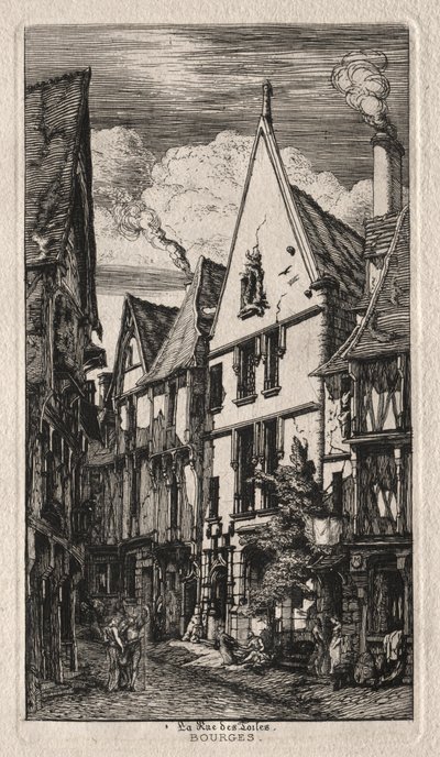 Rue des Toiles, Bourges, 1853. alkotó: Charles Meryon