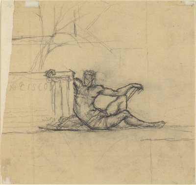 Ülő férfi figura "San Francisco" számára alkotó: Charles Meryon