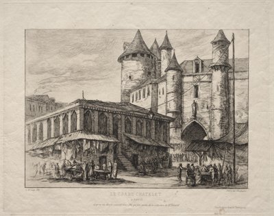 A Grand Châtelet, Párizs, 1780 körül alkotó: Charles Meryon