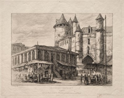 A Grand Châtelet, Párizs, 1780 körül alkotó: Charles Meryon