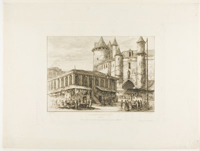 A Grand Châtelet, Párizs, kb. 1780, egy korábbi rajz után alkotó: Charles Meryon