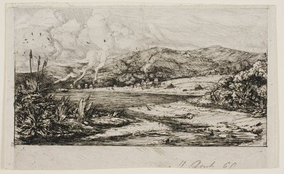 A kis francia kolónia Akaroában, 1845 alkotó: Charles Meryon