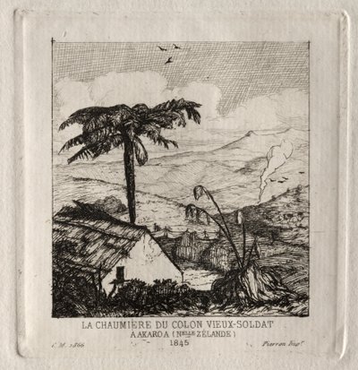 Az öreg katona telepesek kunyhója Akaroában, 1845, 1866. alkotó: Charles Meryon