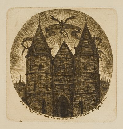 A Palais de Justice régi kapuja, Párizs alkotó: Charles Meryon