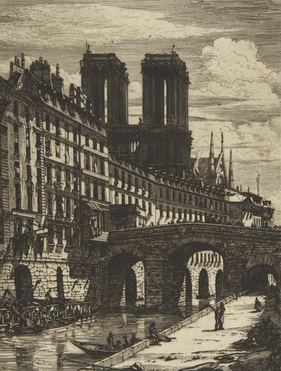 A Petit Pont, Párizs, 1850 és később. alkotó: Charles Meryon