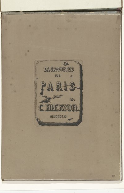 Titelblad az Eaux-fortes sur Paris albumban Rézkarcok Párizsról (sorozat címe) alkotó: Charles Meryon