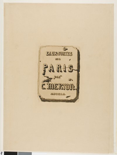 Címlap az Eaux-Fortes sur Paris-hoz alkotó: Charles Meryon