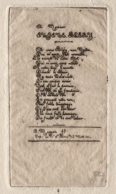 Versek Eugène Bléryhez, 1854. alkotó: Charles Meryon
