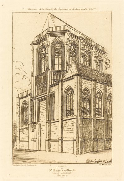 Chevet de St. Martin-sur-Renelle (A Szent Martin-sur-Renelle-templom Apsis) alkotó: Charles Meryon after Polycles Langlois