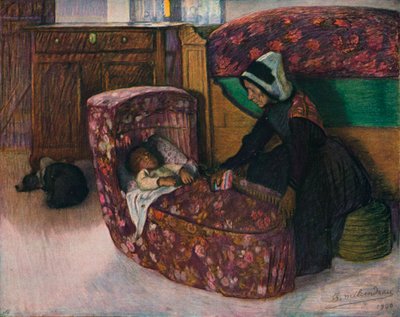 "Anya és gyermeke, belső Vendeen", 1900 alkotó: Charles Milcendeau