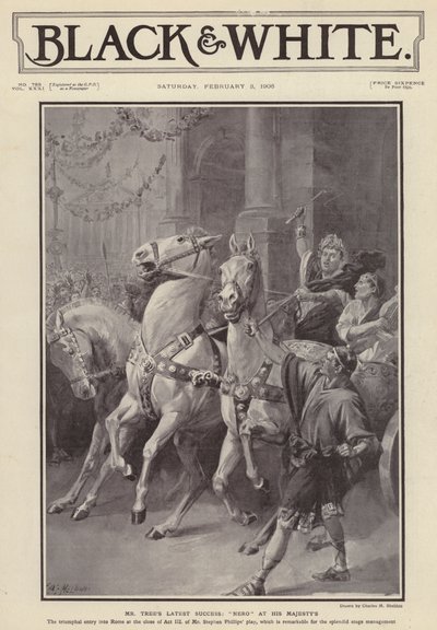 Herbert Beerbohm Tree angol színész, Stephen Phillips Nero című drámájának főszereplője a londoni His Majesty